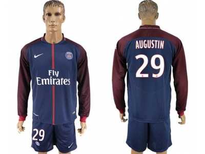 Paris Saint-Germain #29 Augustin Home Long Sleeves Soccer Club Jersey