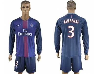 Paris Saint-Germain #3 Kimpembe Home Long Sleeves Soccer Club Jersey1