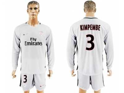 Paris Saint-Germain #3 Kimpembe Sec Away Long Sleeves Soccer Club Jersey