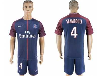 Paris Saint-Germain #4 Stambouli Home Soccer Club Jersey