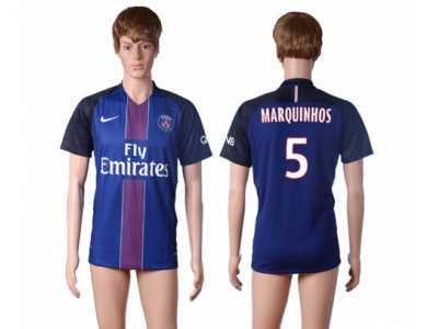 Paris Saint-Germain #5 Marquinhos Home Soccer Club Jersey5