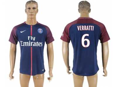 Paris Saint-Germain #6 Verratti Home Soccer Club Jersey1