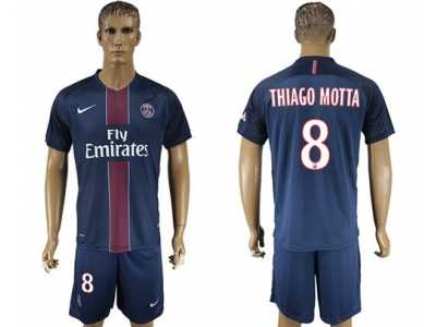 Paris Saint-Germain #8 Thiago Motta Home Soccer Club Jersey4