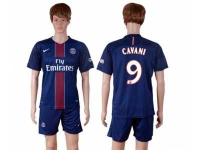 Paris Saint-Germain #9 Cavani Home Soccer Club Jersey3