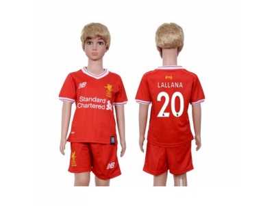 Liverpool #20 Lallana Red Home Kid Soccer Club Jersey