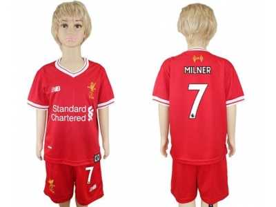 Liverpool #7 Milner Red Home Kid Soccer Club Jersey1
