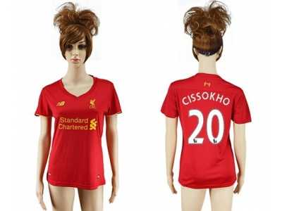 Women's Liverpool #20 Cissokho Red Home Soccer Club Jersey