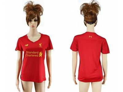 Women's Liverpool Blank Red Home Soccer Club Jersey1