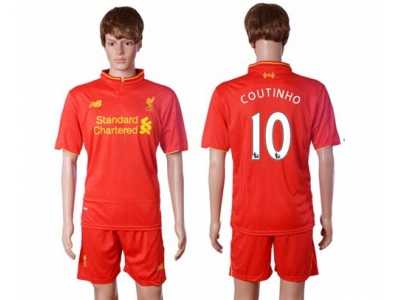 Liverpool #10 Coutinho Red Home Soccer Club Jersey1