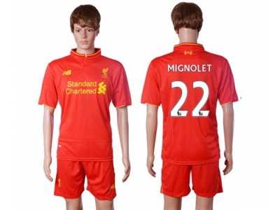 Liverpool #22 Mignolet Red Home Soccer Club Jersey1