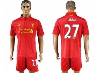 Liverpool #27 Origi Red Home Soccer Club Jersey1
