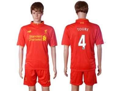Liverpool #4 Toure Red Home Soccer Club Jersey