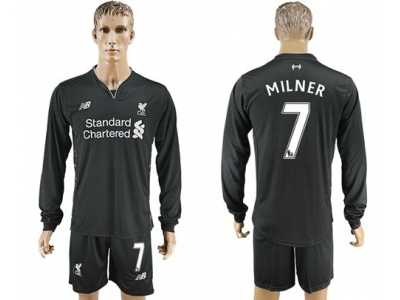 Liverpool #7 Milner Away Long Sleeves Soccer Club Jersey1