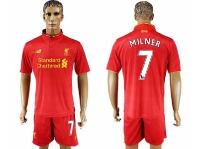 Liverpool #7 Milner Red Home Soccer Club Jersey1