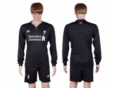 Liverpool Blank Away Long Sleeves Soccer Club Jersey1