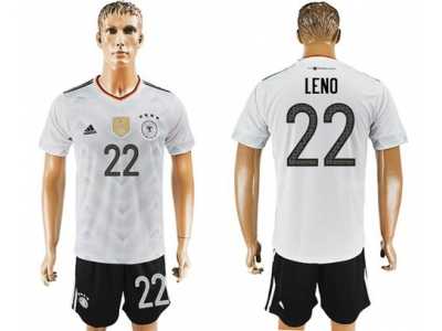 Germany #22 Leno White Home Soccer Country Jersey