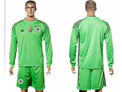Germany Blank Green Goalkeeper Long Sleeves Soccer Country Jersey1