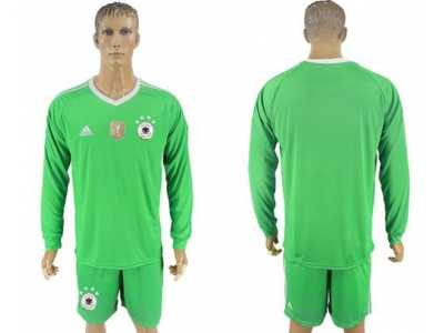 Germany Blank Green Goalkeeper Long Sleeves Soccer Country Jersey
