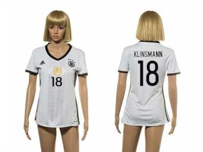 Women's Germany #18 Klinsmann White Home Soccer Country Jersey