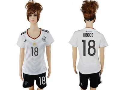 Women's Germany #18 Kroos White Home Soccer Country Jersey