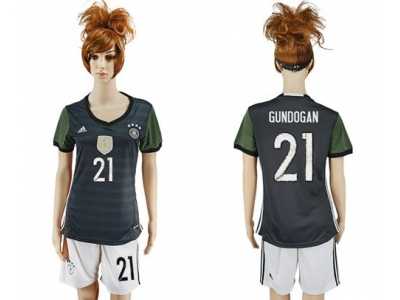 Women's Germany #21 Gundogan Away Soccer Country Jersey