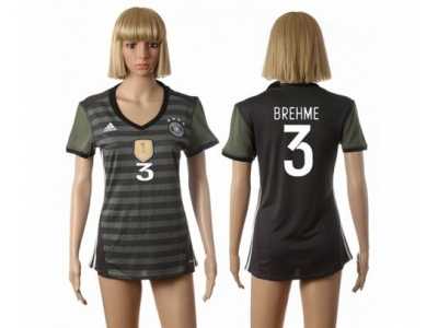 Women's Germany #3 Brehme Away Soccer Country Jersey