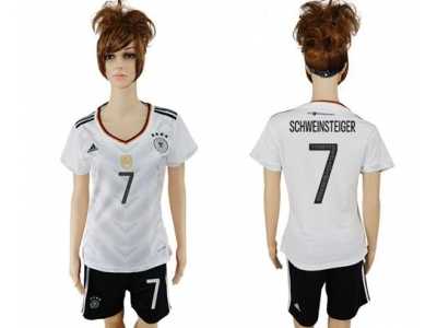 Women's Germany #7 Schweinsteiger White Home Soccer Country Jersey1