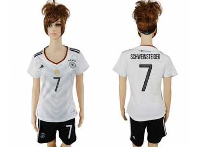 Women's Germany #7 Schweinsteiger White Home Soccer Country Jersey
