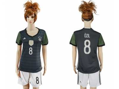 Women's Germany #8 Ozil Away Soccer Country Jersey1