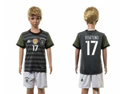 Germany #17 Boateng Away Kid Soccer Country Jersey