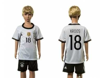 Germany #18 Kroos White Home Kid Soccer Country Jersey