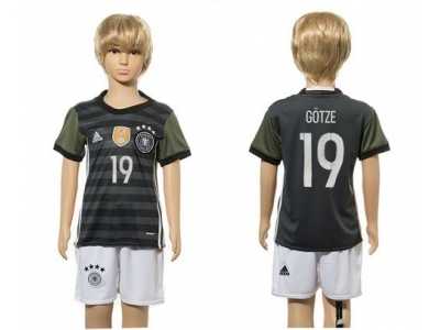 Germany #19 Gotze Away Kid Soccer Country Jersey