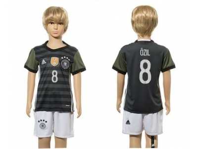 Germany #8 Ozil Away Kid Soccer Country Jersey