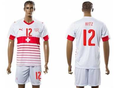 Switzerland #12 Hitz Away Soccer Country Jersey