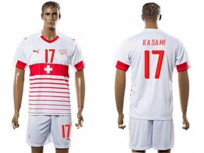 Switzerland #17 Kasami Away Soccer Country Jersey