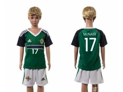 Northern Ireland #17 McNAIR Green Home Kid Soccer Country Jersey