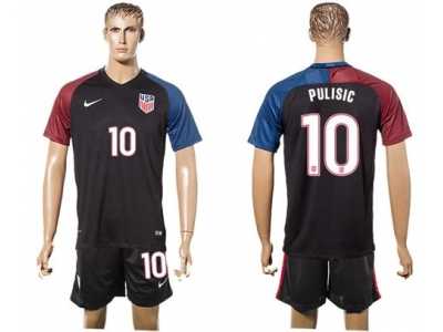 USA #10 Pulisic Black Soccer Country Jersey