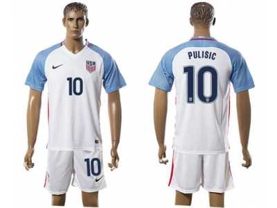 USA #10 Pulisic Home Soccer Country Jersey