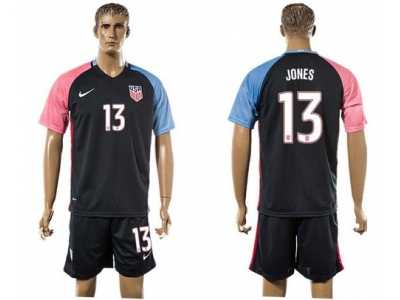 USA #13 Jones Away Soccer Country Jersey3