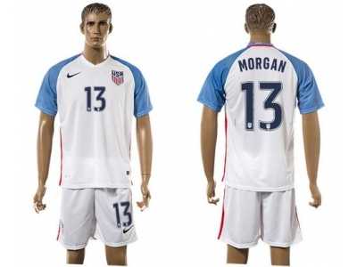 USA #13 Morgan Home Soccer Country Jersey1