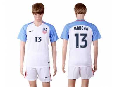 USA #13 Morgan Home(Three Star) Soccer Country Jersey