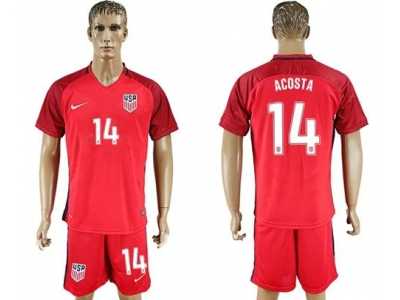 USA #14 Acosta Away Soccer Country Jersey2