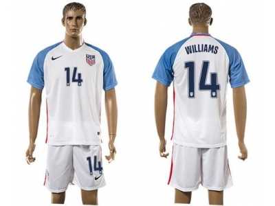 USA #14 Williams Home Soccer Country Jersey2