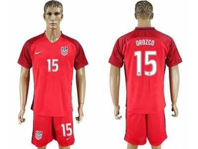 USA #15 Orozco Away Soccer Country Jerse2