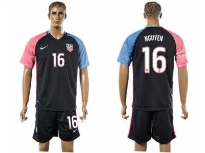 USA #16 Nguyen Away Soccer Country Jersey3