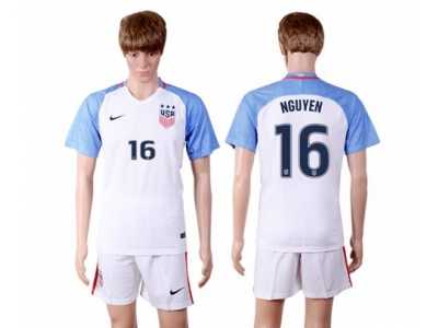 USA #16 Nguyen Home(Three Star) Soccer Country Jersey