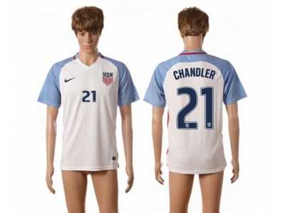 USA #21 Chandler Home Soccer Country Jersey3