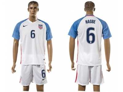 USA #6 Nageb Home Soccer Country Jersey
