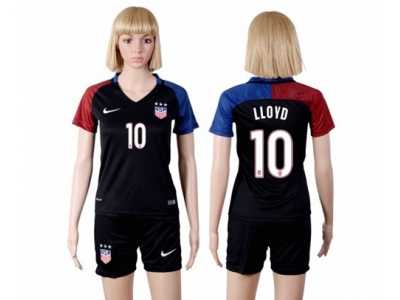 Women's USA #10 LLOYD Away Soccer Country Jersey2