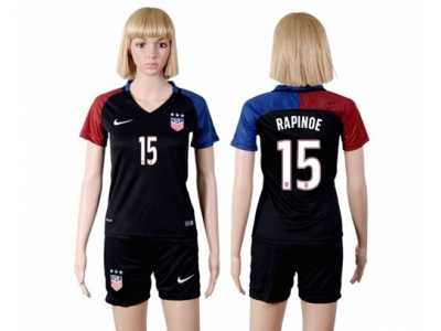 Women's USA #15 Rapinoe Away Soccer Country Jersey2